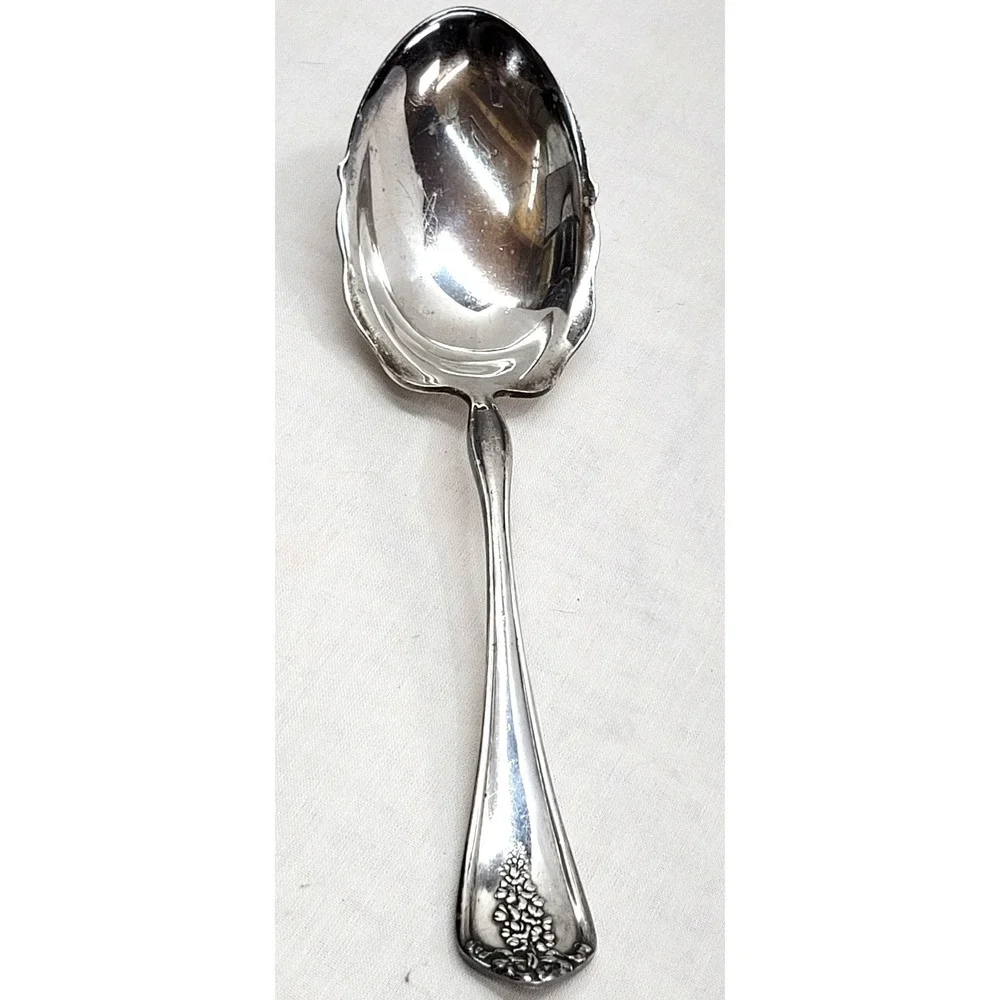 AJ Jordan Ornate Silver Serving Spoon 9